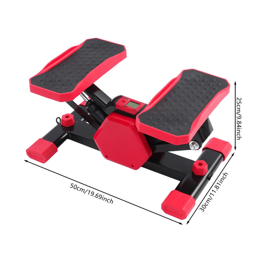 Mini V-Type Stepper Machine Portable Pedal Exerciser Low Impact Full Body Workout Step Machine Silent Hydraulic Max 330.69LBS LCD Counter Anti-Slip Treadplates With Pull Ropes For Home Office Rehabilitation Senior Leg Trainin