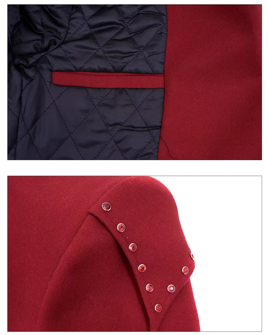 LUZHEN 2025 Winter New Shoulder Pad Double Breasted Elegant Knee-length Woolen Windbreaker Coat Men's Solid Color Trench JY5701
